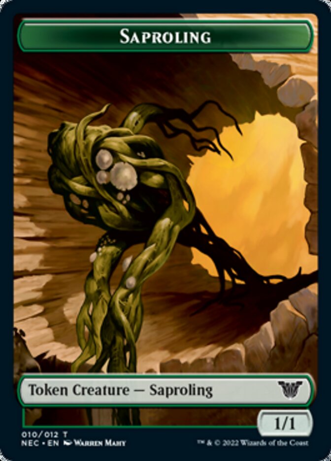 Saproling // Spirit (002) Double-sided Token [Kamigawa: Neon Dynasty Commander Tokens] | Gamer Loot