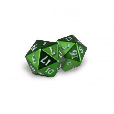 Heavy Metal D20 Dice - Emerald Frost | Gamer Loot