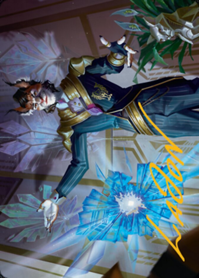 Kros, Defense Contractor Art Card (Gold-Stamped Signature) [Streets of New Capenna Art Series] | Gamer Loot