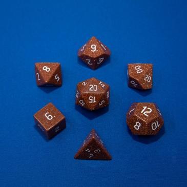 Dice,Gemstone 7 PRG Set, Gold Sandstone | Gamer Loot