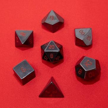 Dice Gemstone 7 RPG Set, Hematite | Gamer Loot