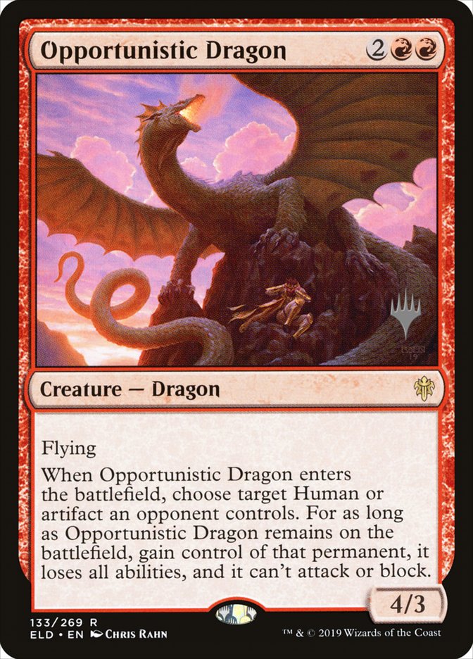 Opportunistic Dragon (Promo Pack) [Throne of Eldraine Promos] | Gamer Loot