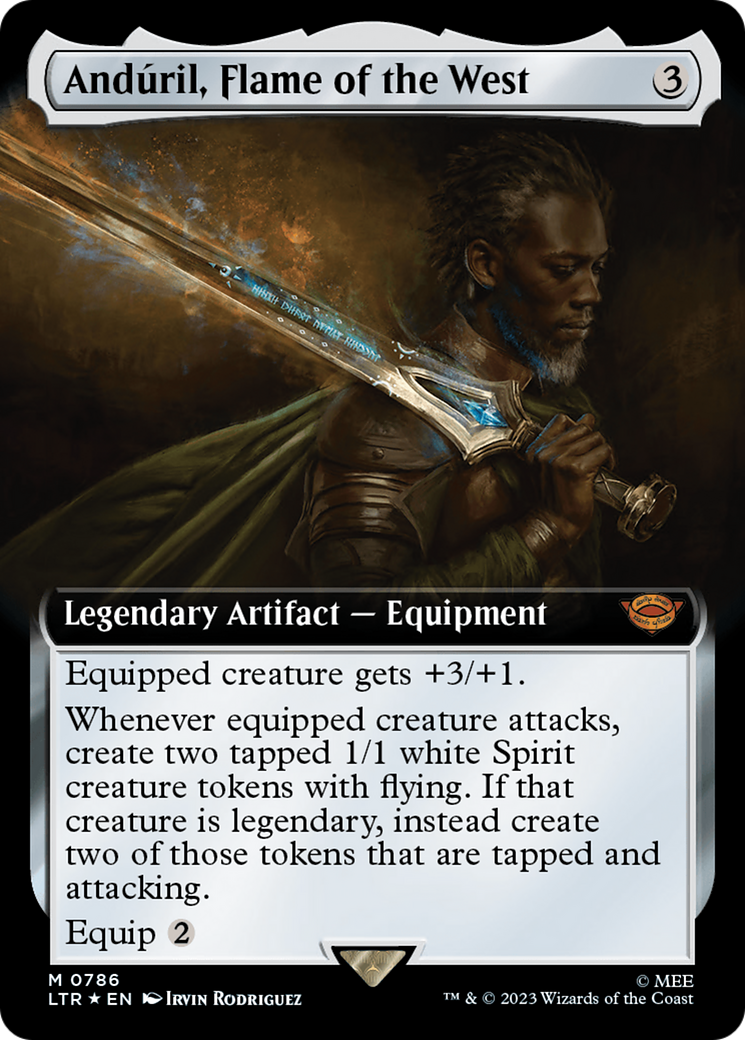 Anduril, Flame of the West (Extended Art) (Surge Foil) [The Lord of the Rings: Tales of Middle-Earth] | Gamer Loot