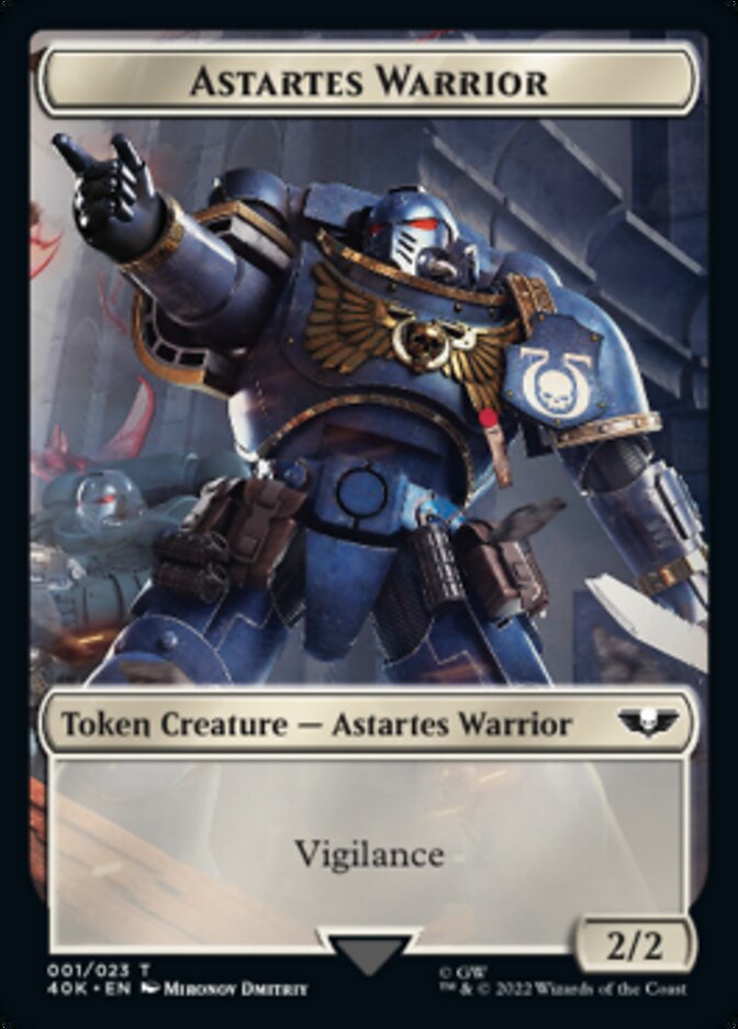 Astartes Warrior // Cherubael Double-sided Token (Surge Foil) [Universes Beyond: Warhammer 40,000 Tokens] | Gamer Loot