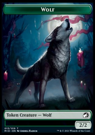 Wolf // Knight Double-sided Token [Innistrad: Midnight Hunt Commander] | Gamer Loot