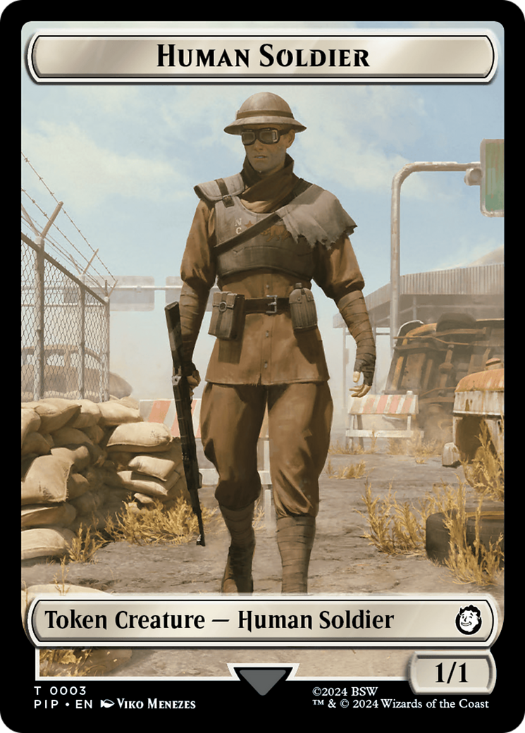 Settlement // Human Soldier Double-Sided Token [Fallout Tokens] | Gamer Loot
