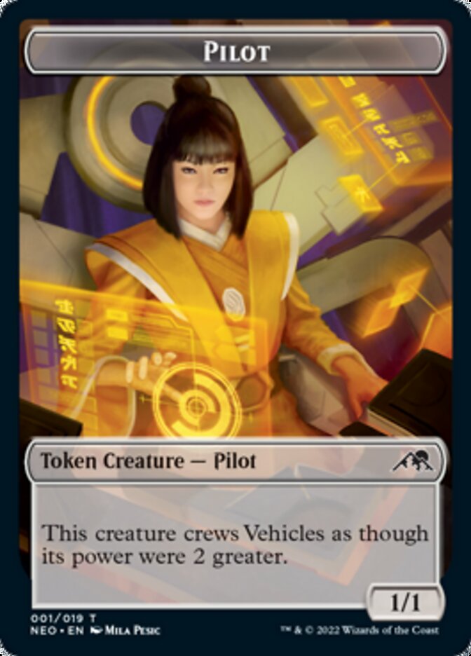 Spirit (002) // Pilot Double-sided Token [Kamigawa: Neon Dynasty Tokens] | Gamer Loot