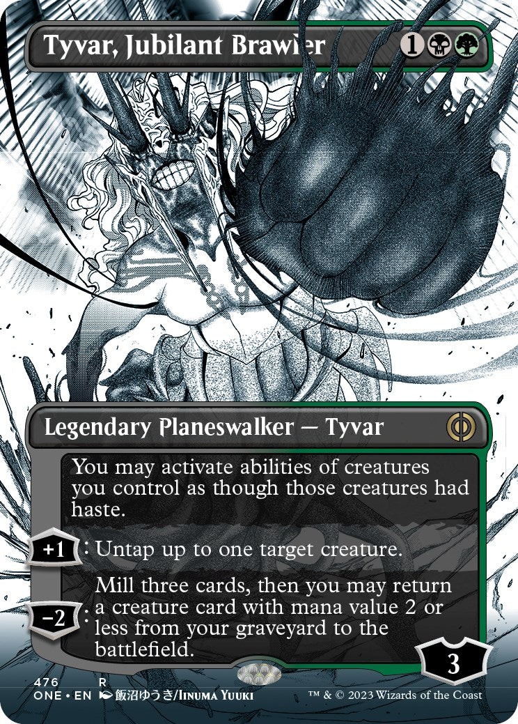 Tyvar, Jubilant Brawler (Borderless Manga Step-and-Compleat Foil) [Phyrexia: All Will Be One] | Gamer Loot