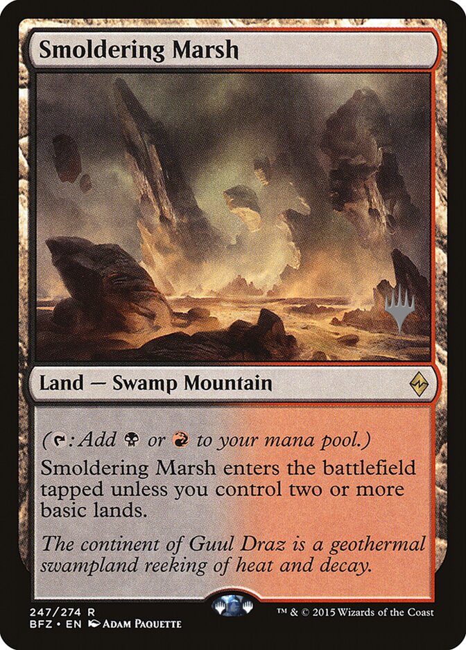 Smoldering Marsh [Battle for Zendikar Promos] | Gamer Loot