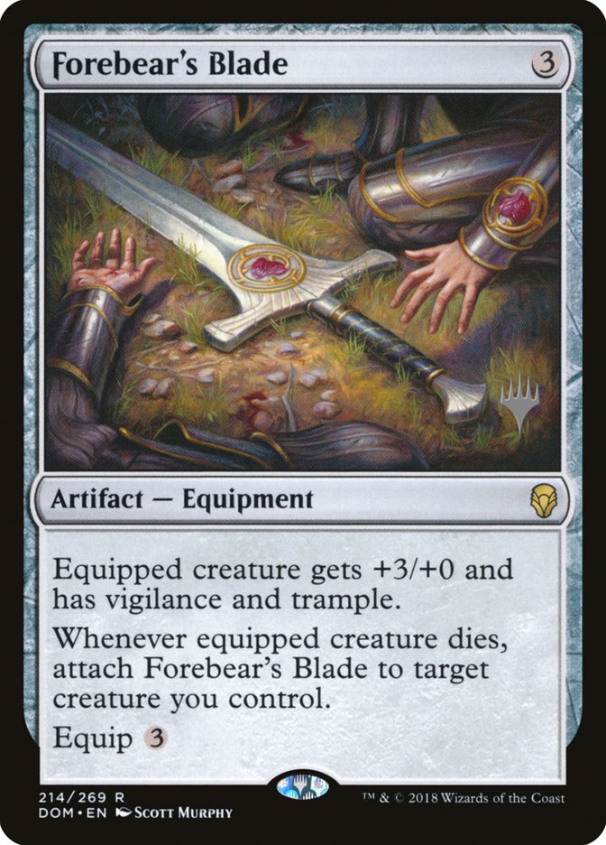 Forebear's Blade (Promo Pack) [Dominaria Promos] | Gamer Loot