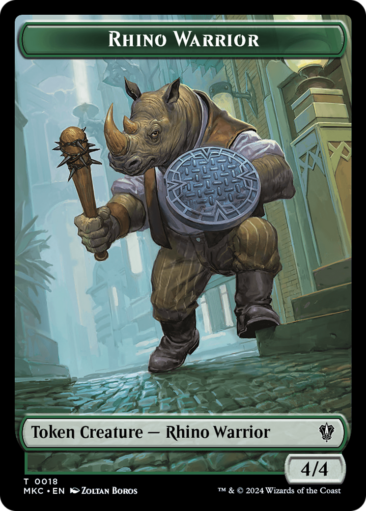 Thopter // Rhino Warrior Double-Sided Token [Murders at Karlov Manor Commander Tokens] | Gamer Loot