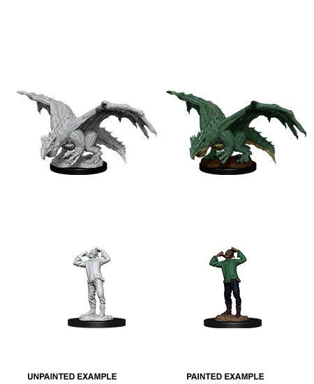 D&D Nolzur's Marvelous Miniatures: Green Dragon Wyrmling & Afflicted Elf | Gamer Loot