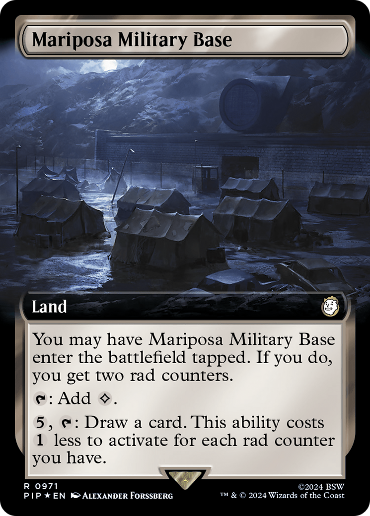Mariposa Military Base (Extended Art) (Surge Foil) [Fallout] | Gamer Loot