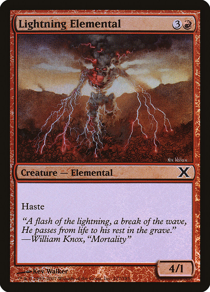 Lightning Elemental (Premium Foil) [Tenth Edition] | Gamer Loot