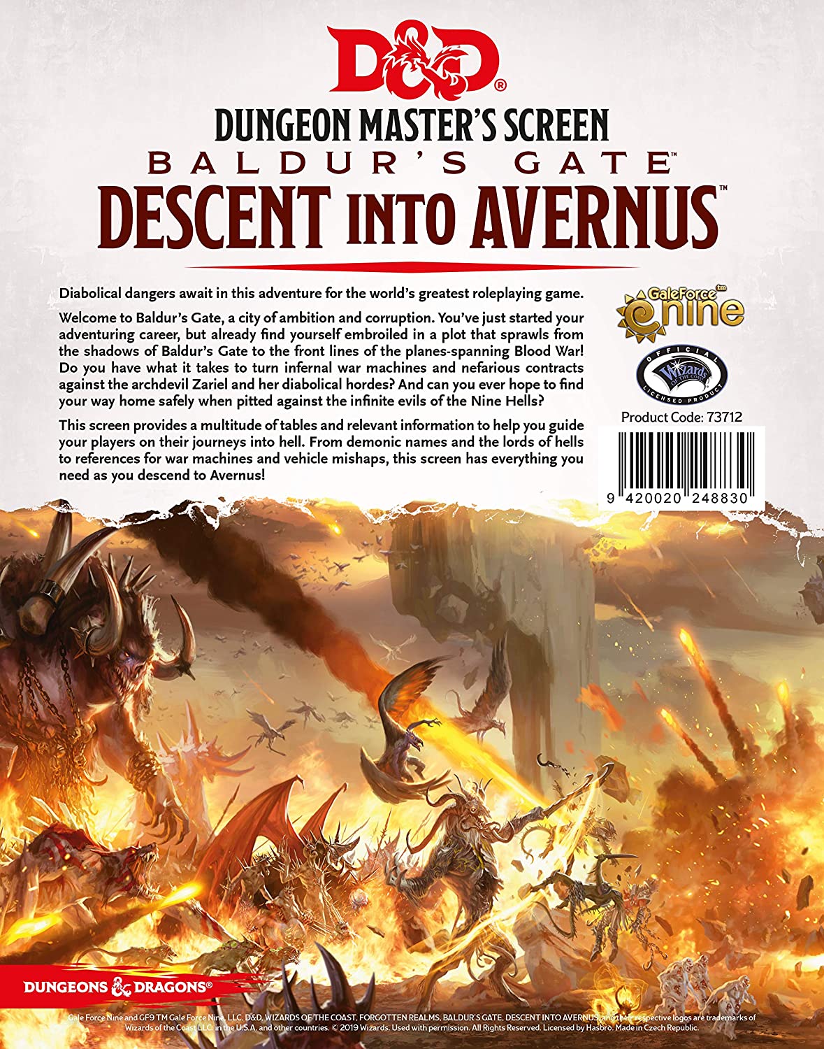 Dungeon Master's Screen Baldur's Gate Descent into Avernus | Gamer Loot