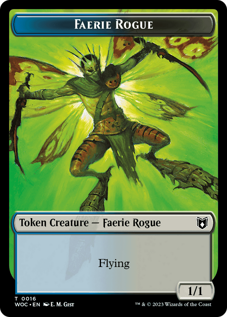 Faerie Rogue // Faerie (0016) Double-Sided Token [Wilds of Eldraine Commander Tokens] | Gamer Loot