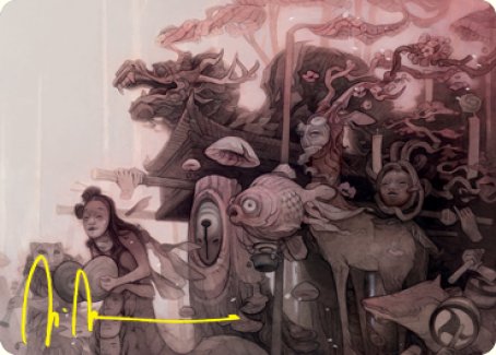 March of Burgeoning Life Art Card (Gold-Stamped Signature) [Kamigawa: Neon Dynasty Art Series] | Gamer Loot