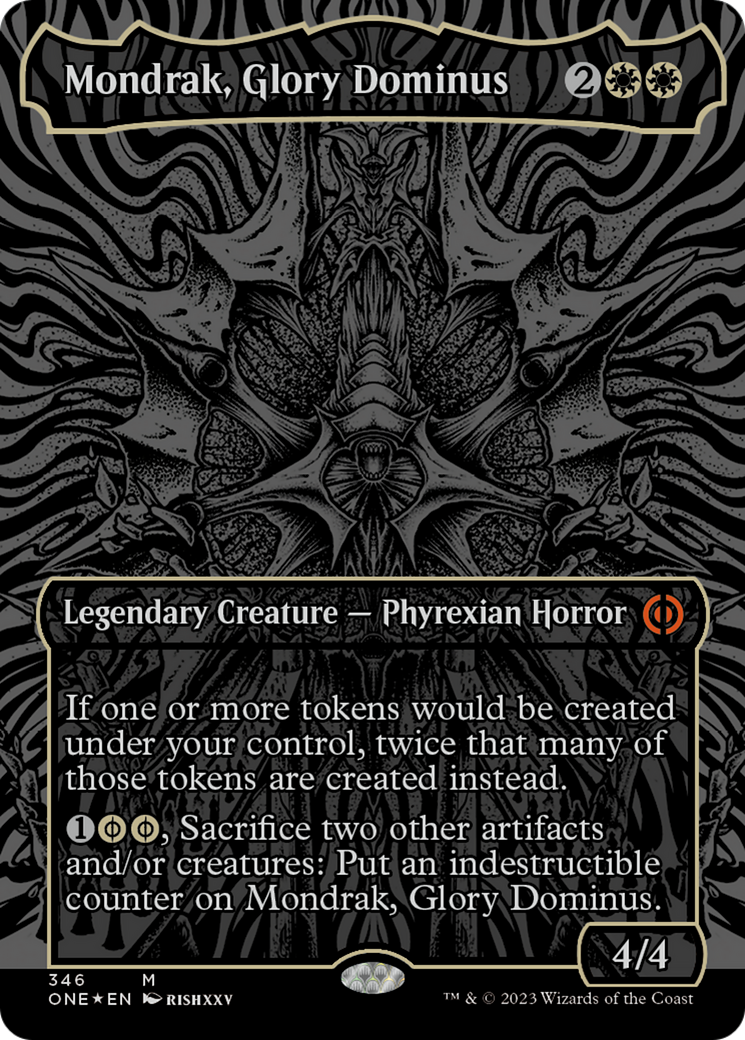 Mondrak, Glory Dominus (Oil Slick Raised Foil) [Phyrexia: All Will Be One] | Gamer Loot