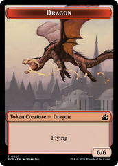 Spirit (0018) // Dragon Double-Sided Token [Ravnica Remastered Tokens] | Gamer Loot