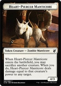 Heart-Piercer Manticore // Dragon Double-sided Token [Commander 2019 Tokens] | Gamer Loot