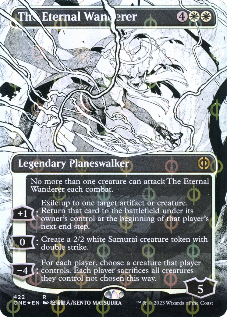 The Eternal Wanderer (Borderless Manga Step-and-Compleat Foil) [Phyrexia: All Will Be One] | Gamer Loot