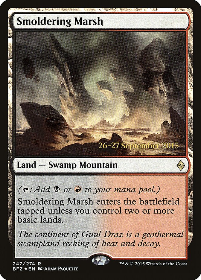 Smoldering Marsh  [Battle for Zendikar Prerelease Promos] | Gamer Loot