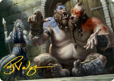 Ettin Art Card (Gold-Stamped Signature) [Dungeons & Dragons: Adventures in the Forgotten Realms Art Series] | Gamer Loot