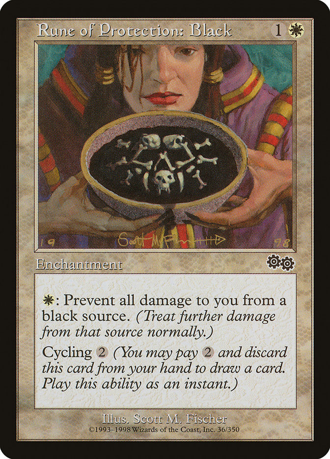Rune of Protection: Black [Urza's Saga] | Gamer Loot