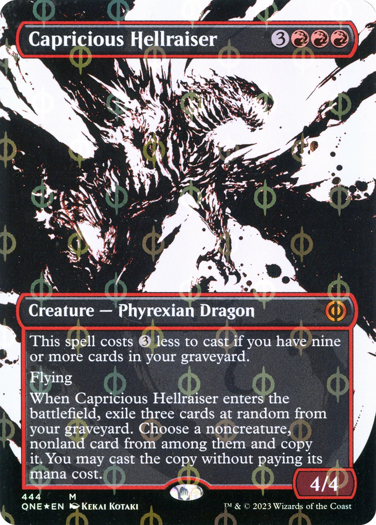 Capricious Hellraiser (Borderless Ichor Step-and-Compleat Foil) [Phyrexia: All Will Be One] | Gamer Loot