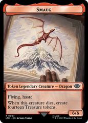 Smaug // Food (0024) Double-Sided Token (Surge Foil) [The Lord of the Rings: Tales of Middle-Earth Tokens] | Gamer Loot