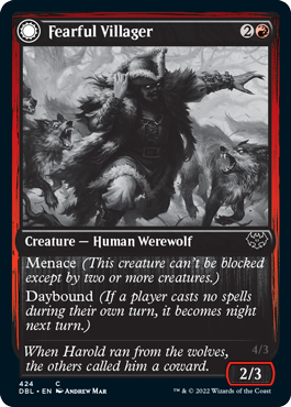 Fearful Villager // Fearsome Werewolf [Innistrad: Double Feature] | Gamer Loot