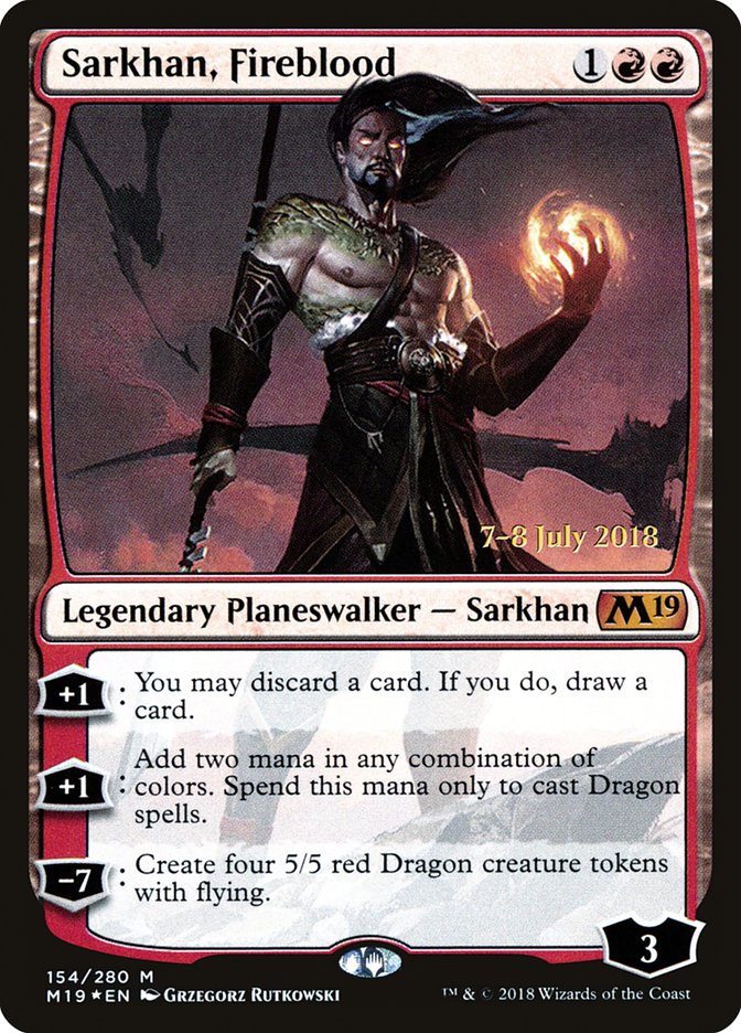 Sarkhan, Fireblood  [Core Set 2019 Prerelease Promos] | Gamer Loot
