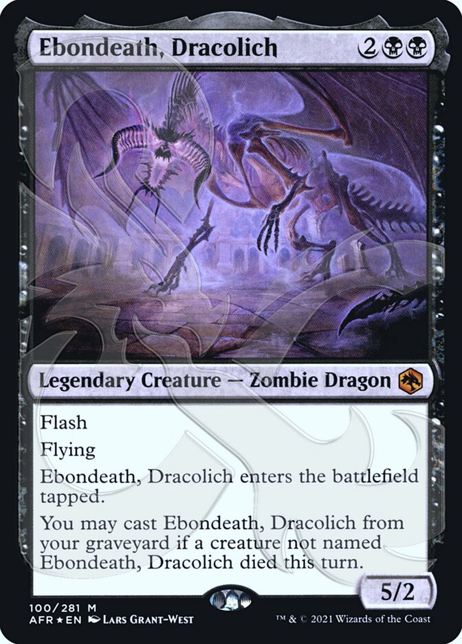 Ebondeath, Dracolich (Ampersand Promo) [Dungeons & Dragons: Adventures in the Forgotten Realms Promos] | Gamer Loot