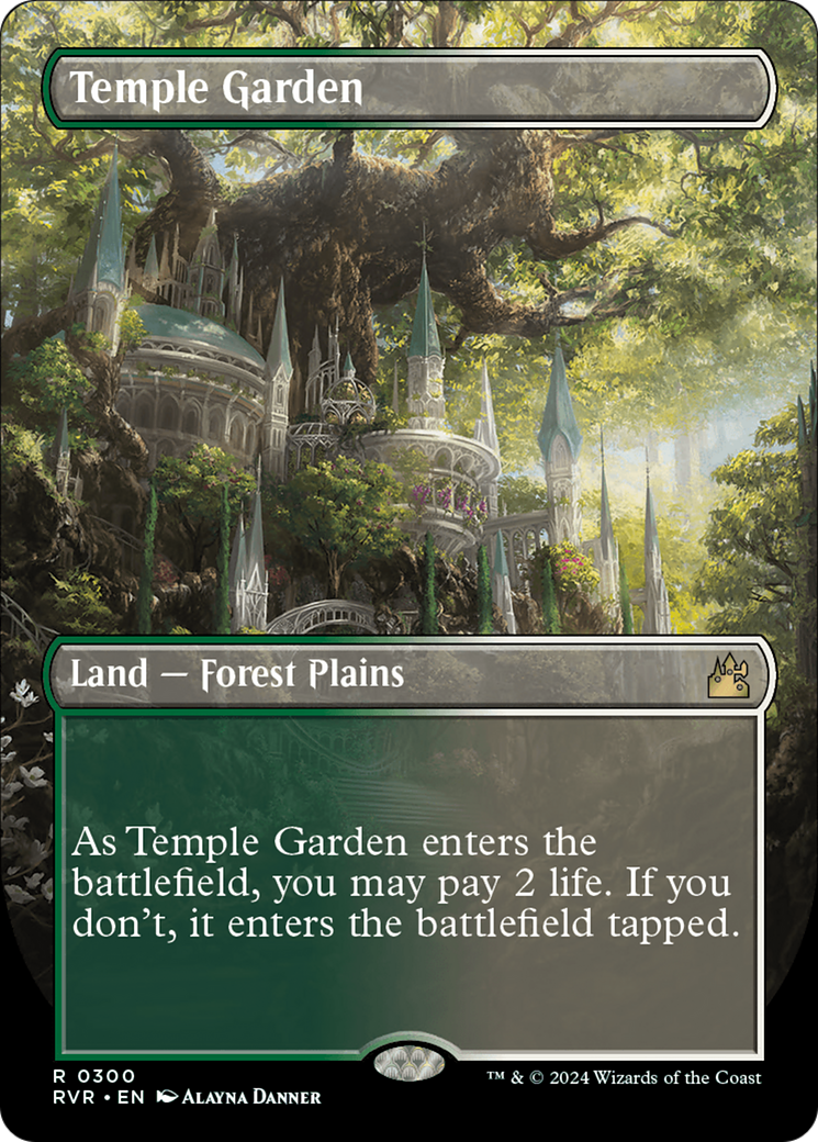 Temple Garden (Borderless) [Ravnica Remastered] | Gamer Loot