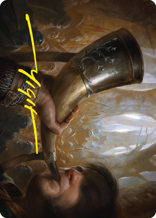 Horn of Gondor Art Card (Gold-Stamped Signature) [The Lord of the Rings: Tales of Middle-earth Art Series] | Gamer Loot
