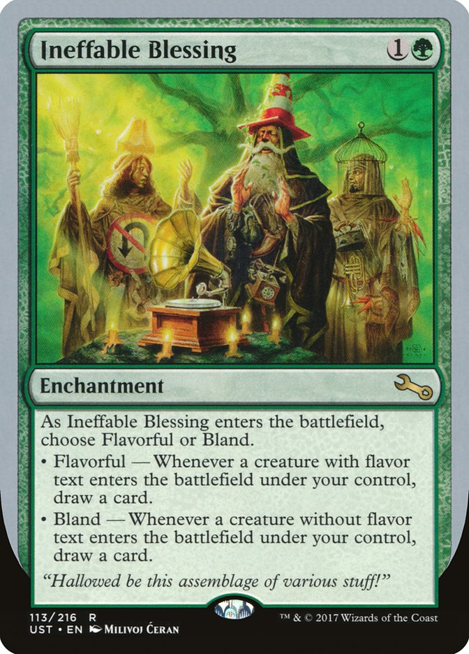 Ineffable Blessing ("choose Flavorful or Bland") [Unstable] | Gamer Loot