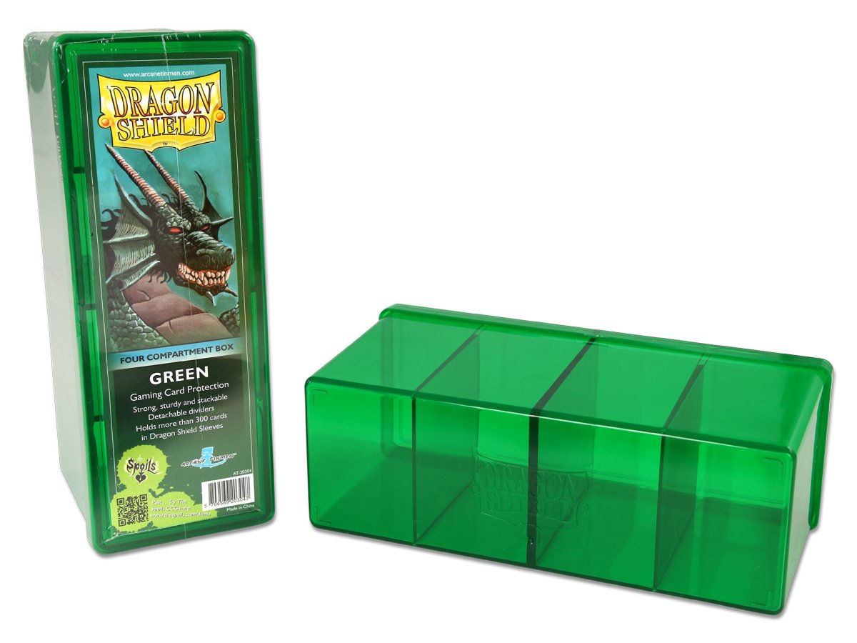 Dragon Shield Four Compartment Box – Green | Gamer Loot