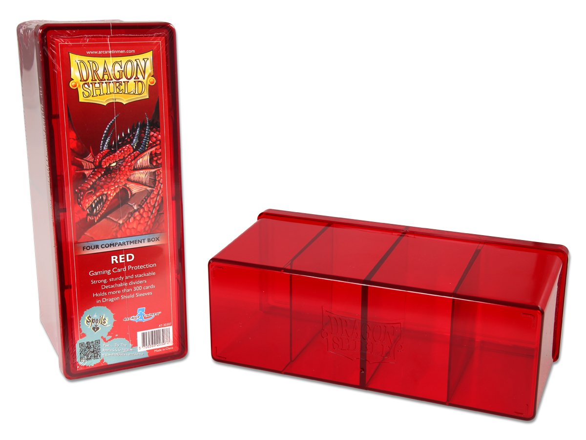 Dragon Shield Four Compartment Box – Red | Gamer Loot