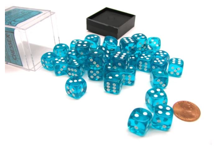 Chessex: D6 Translucent Dice Set - 12mm | Gamer Loot