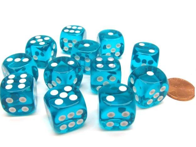 Chessex: D6 Translucent Dice Set - 16mm | Gamer Loot