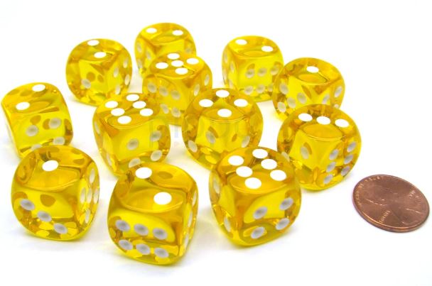 Chessex: D6 Translucent Dice Set - 16mm | Gamer Loot