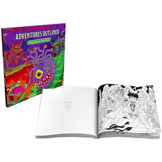 Dungeons & Dragons Adventures Outlined Coloring Book | Gamer Loot