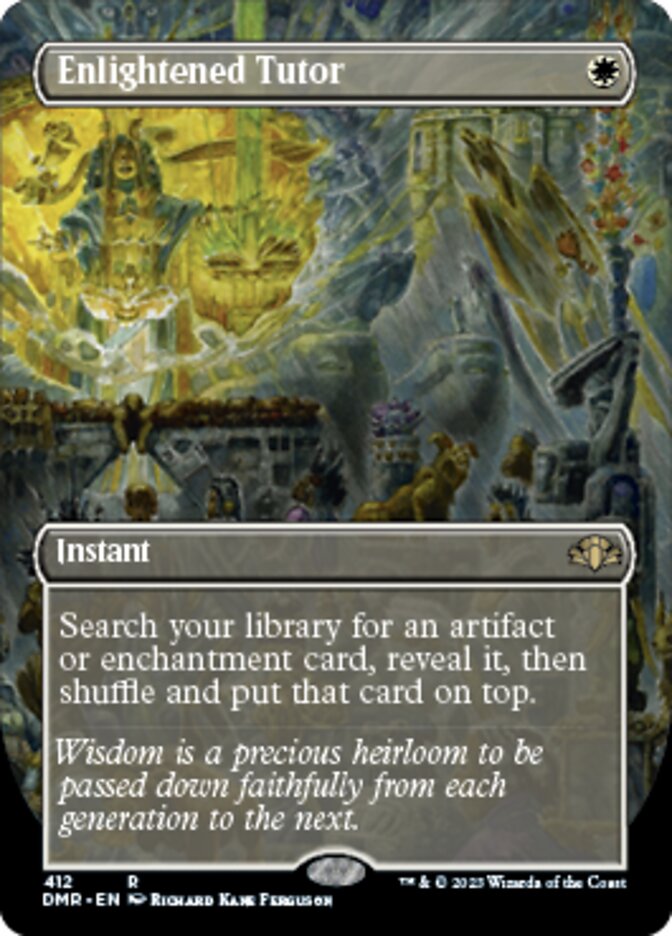 Enlightened Tutor (Borderless Alternate Art) [Dominaria Remastered] | Gamer Loot