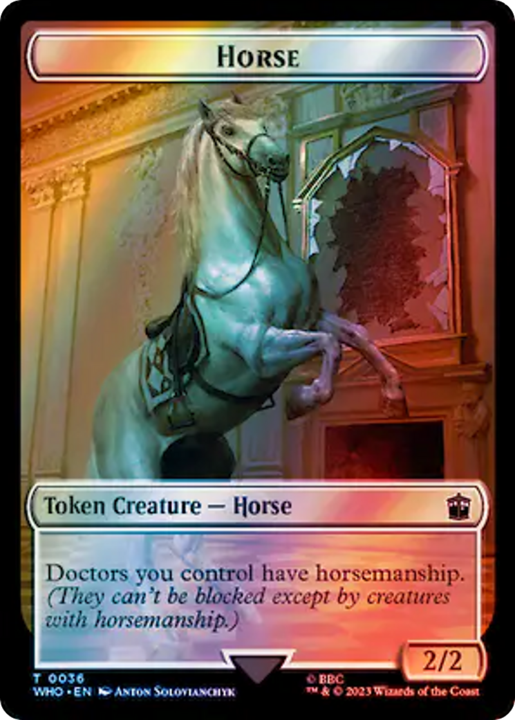 Horse // Clue (0053) Double-Sided Token (Surge Foil) [Doctor Who Tokens] | Gamer Loot