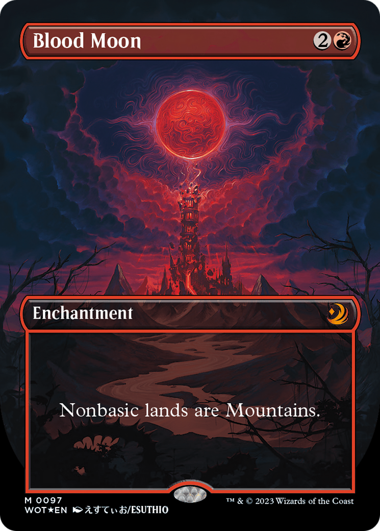 Blood Moon (Anime Borderless) (Confetti Foil) [Wilds of Eldraine: Enchanting Tales] | Gamer Loot