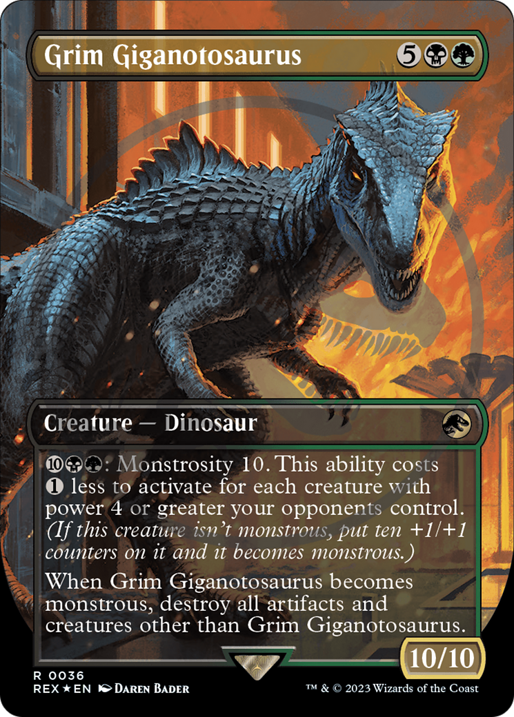 Grim Giganotosaurus Emblem (Borderless) [Jurassic World Collection Tokens] | Gamer Loot