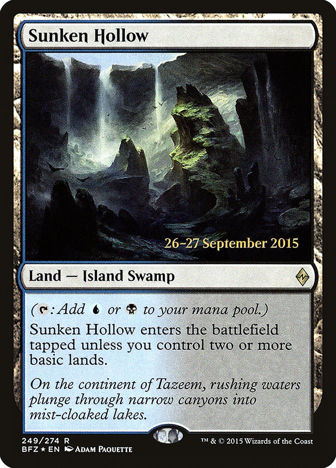 Sunken Hollow  [Battle for Zendikar Prerelease Promos] | Gamer Loot