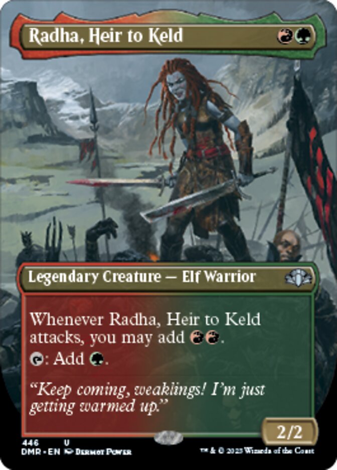 Radha, Heir to Keld (Borderless Alternate Art) [Dominaria Remastered] | Gamer Loot
