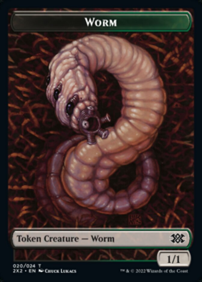 Worm // Aven Initiate Double-sided Token [Double Masters 2022 Tokens] | Gamer Loot