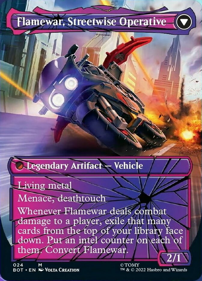 Flamewar, Brash Veteran // Flamewar, Streetwise Operative (Shattered Glass) [Universes Beyond: Transformers] | Gamer Loot